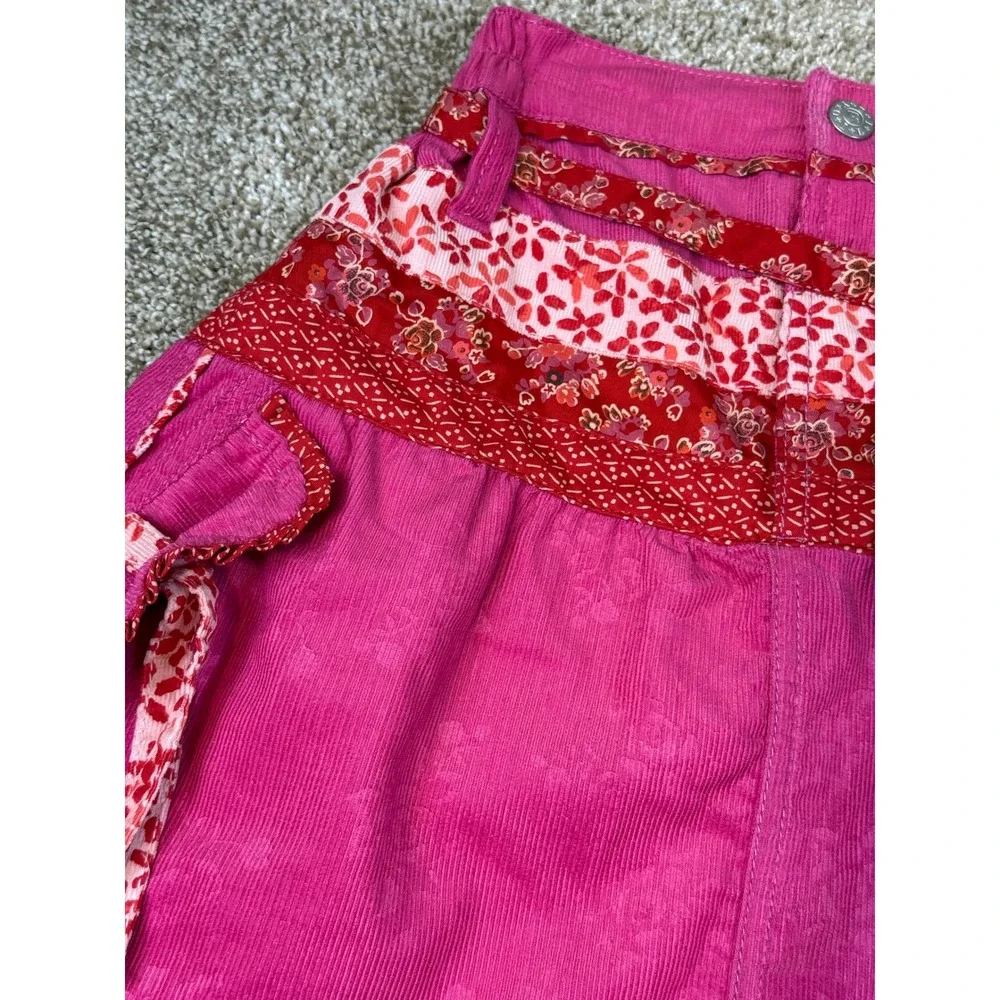 NEW Oilily Kids Travisi Pink Corduroy Floral Mixed Print Skirt 128 8Y 8‎